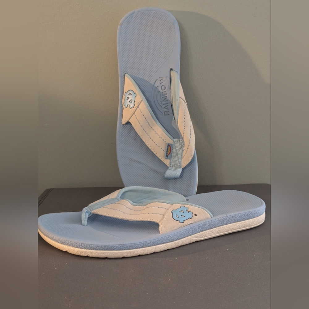 🐏UNC Rainbow Sandals W9- Suede Upper Carolina Blue Tarheel Fan